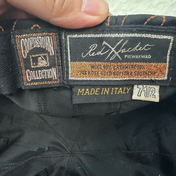 Atlanta Braves COOPERSTOWN COLLECTION Fitted Cap 24K button wool cashmere sz 7.5 - Picture 6 of 7